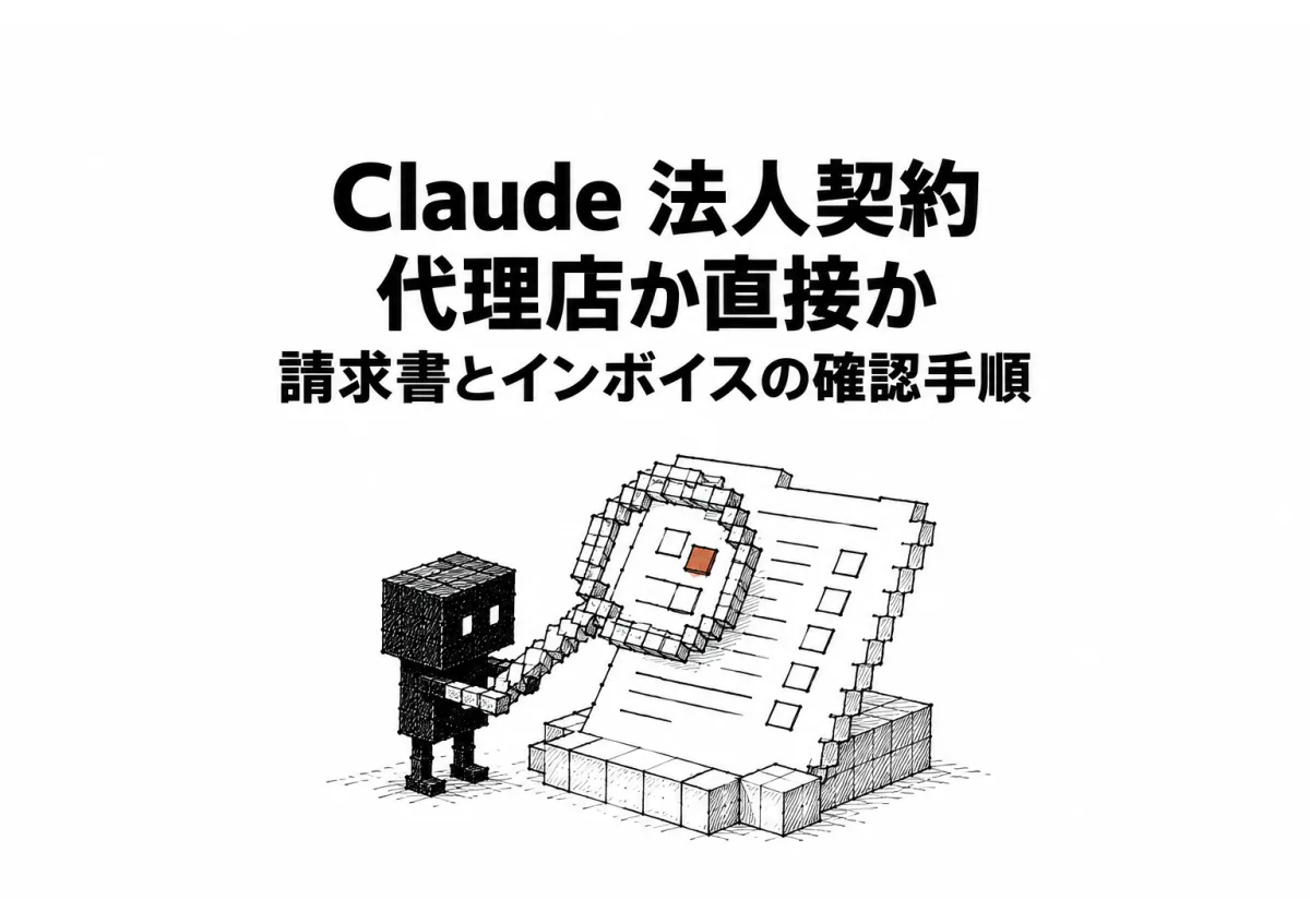 【保存必須】Claude 法人契約 代理店の有無｜請求書確認の手順