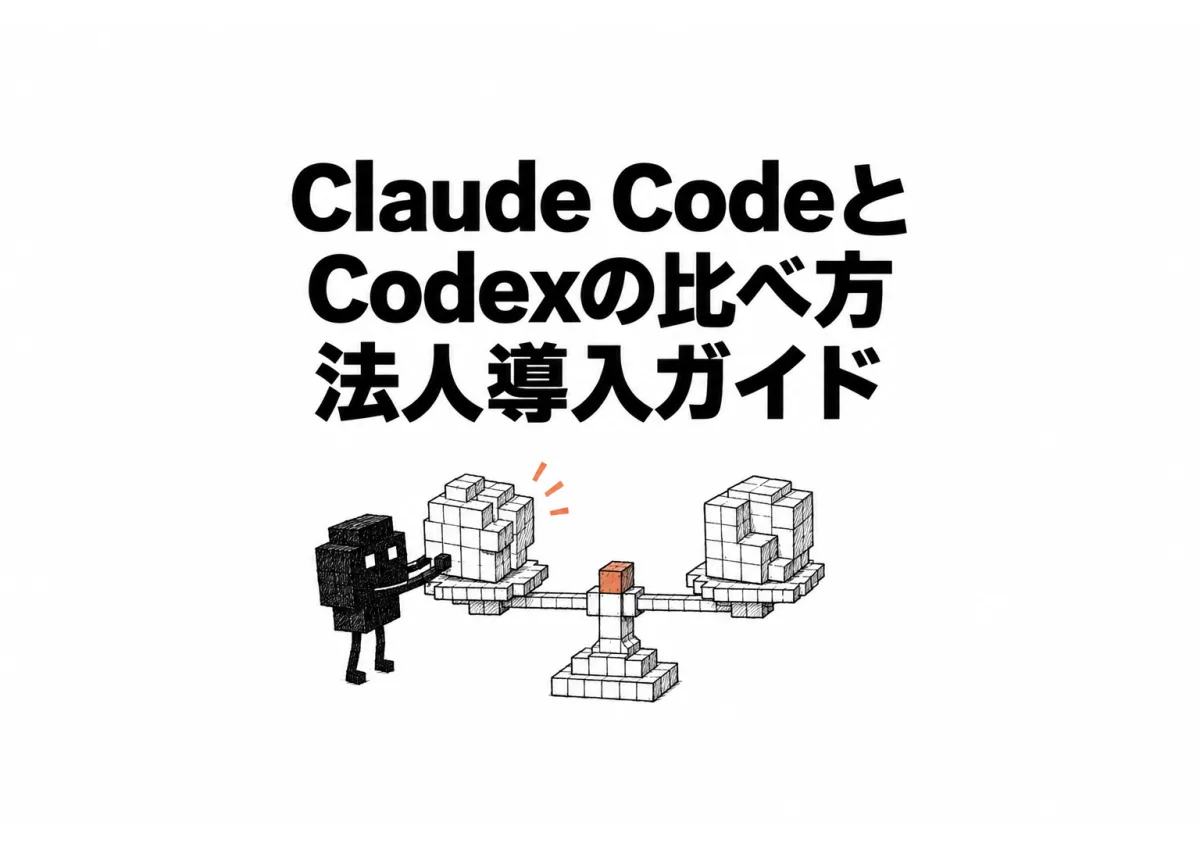 Claude CodeとCodexを会社の管理軸で比較するアイキャッチ