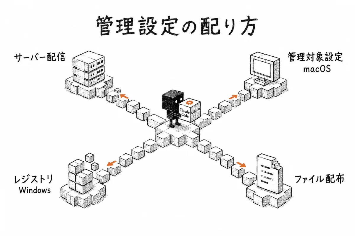 Claude Code の管理設定を配る4経路と、どれを選ぶかの分かれ道